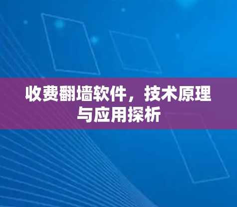 收费翻墙软件,技术原理与应用探析