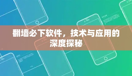 翻墙必下软件,技术与应用的深度探秘 翻墙必下软件,技术与应用的深度探秘